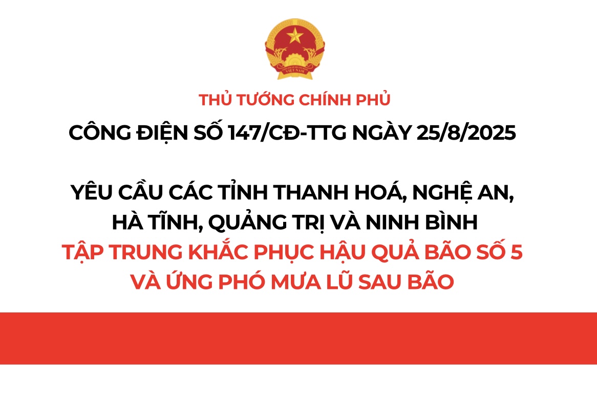 Thủ tướng Chính phủ yêu cầu các tỉnh tập trung khắc phục hậu quả bão số 5 và ứng phó mưa lũ sau bão