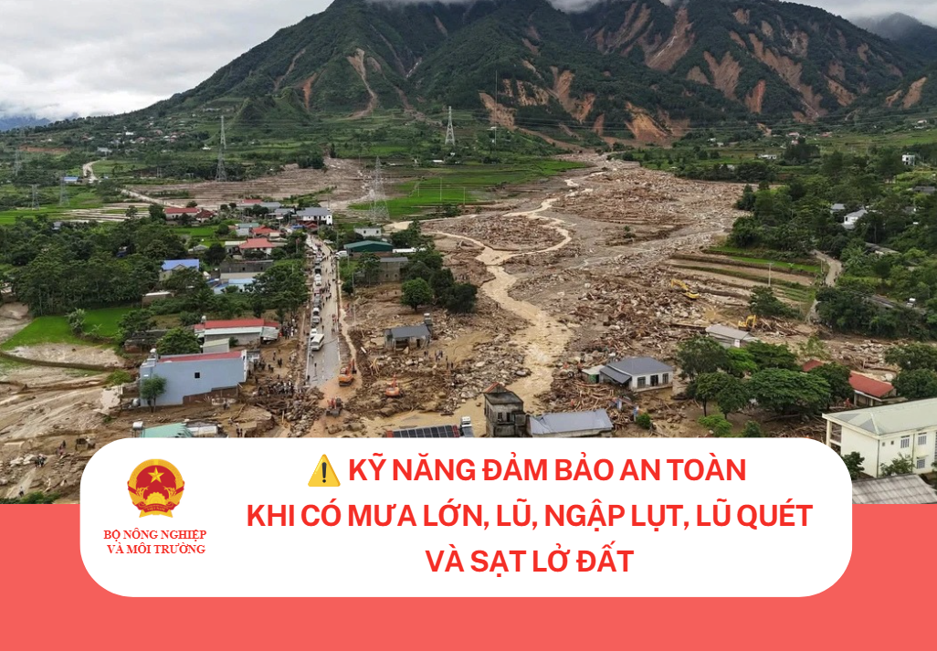 Hướng dẫn kỹ năng đảm bảo an toàn khi có mưa lớn, lũ, ngập lụt, lũ quét và sạt lở đất