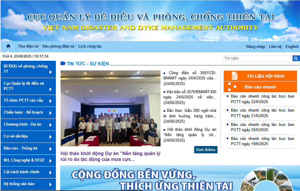 Hướng dẫn tra cứu, tìm kiếm tài liệu truyền thông trên website của Cục Quản lý đê điều và Phòng, chống thiên tai