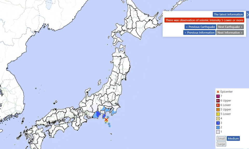 M5.3 quake hits near Tokyo
