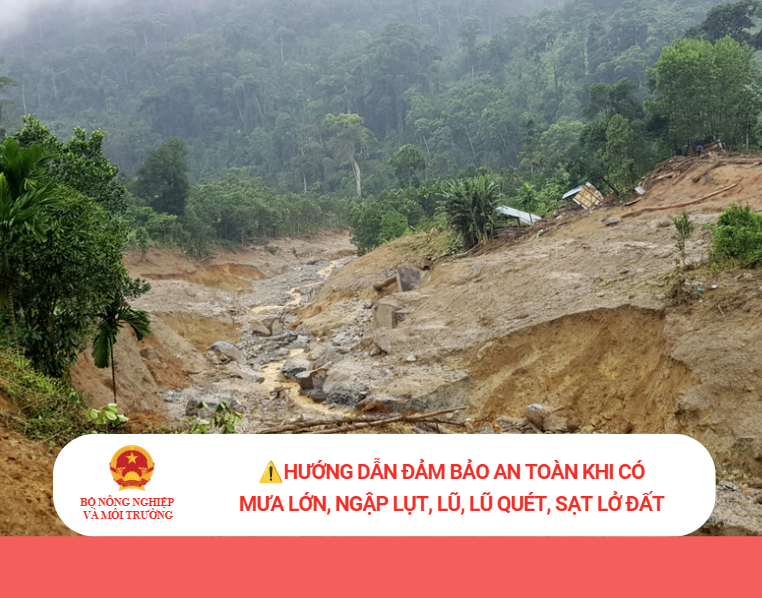 Hướng dẫn đảm bảo an toàn khi có mưa lớn, lũ, ngập lụt, lũ quét, sạt lở đất